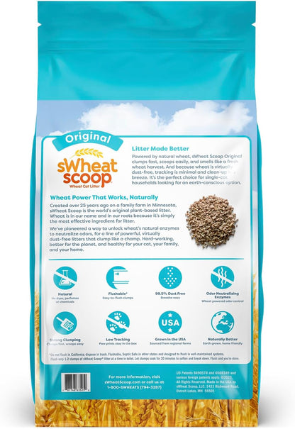 swheat Scoop fast-clumping all-natural Aserrín para gatos
