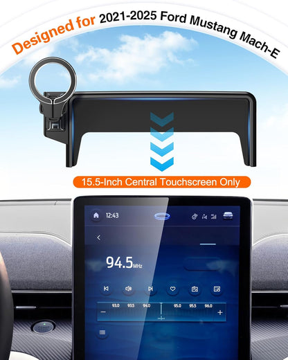 pop-tech Soporte magnético para automóvil compatible con Ford Mustang Mach-E 2021-2025, soporte de teléfono celular con imanes fuertes para MagSafe, accesorios para automóviles, soporte móvil para