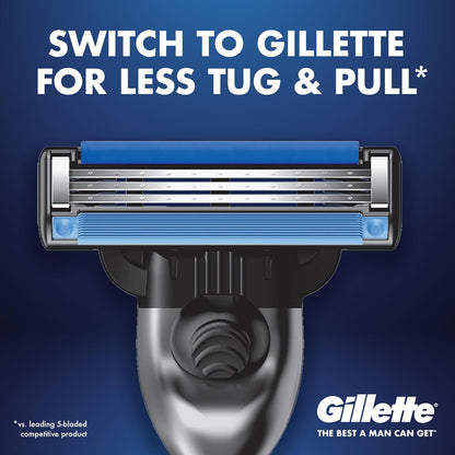 Gillette Mach3 Turbo Razor para hombres, 17 recambios de cuchillas,...