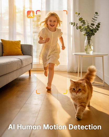 ELYSOO Cámara inalámbrica para interiores: monitor de mascota\/perr...