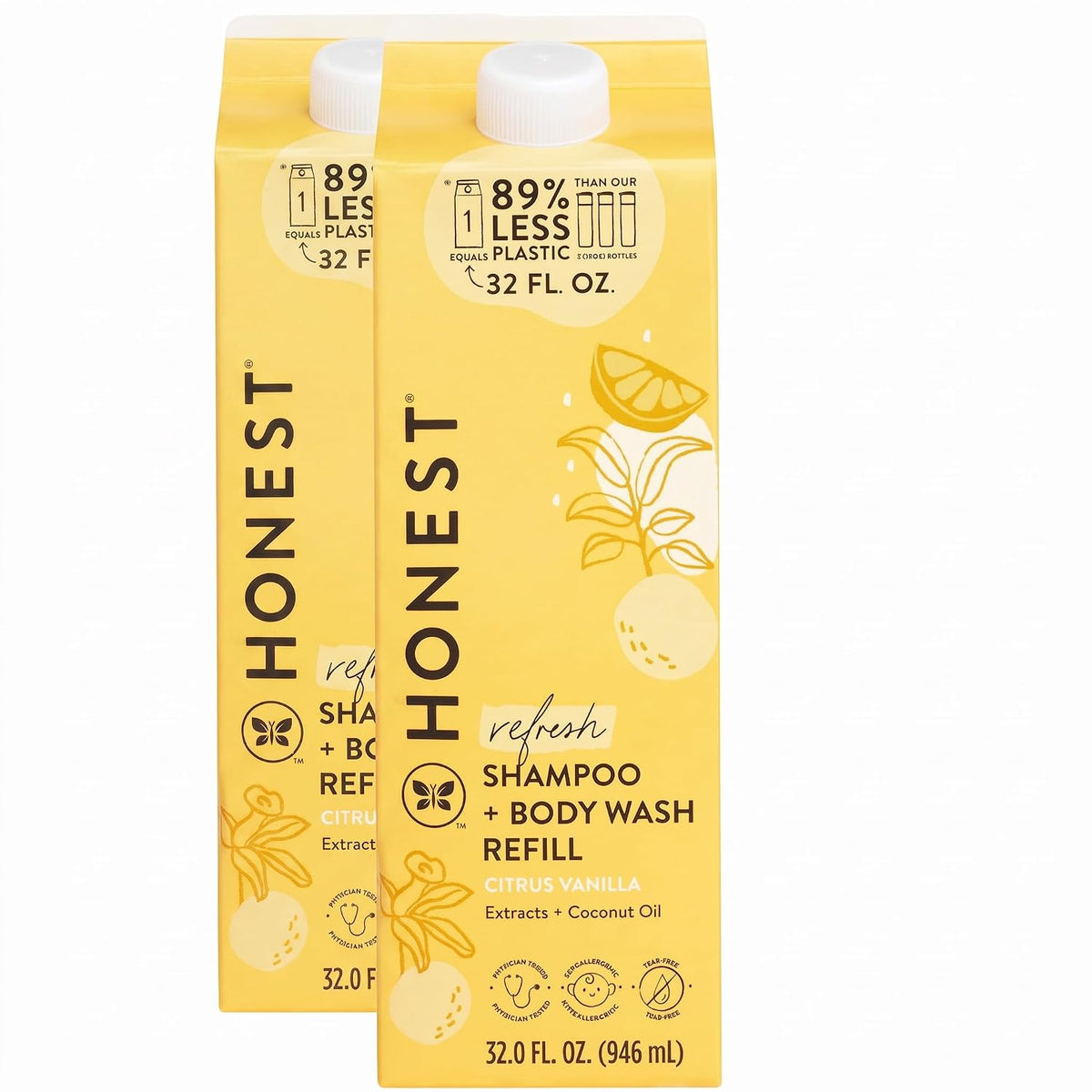 The Honest Company - Rellén de champú y gel de baño 2 en 1, suave p...