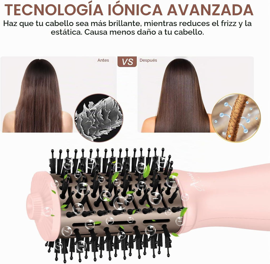 Aima Beauty Pequeño cepillo automático del secador de pelo del volt...