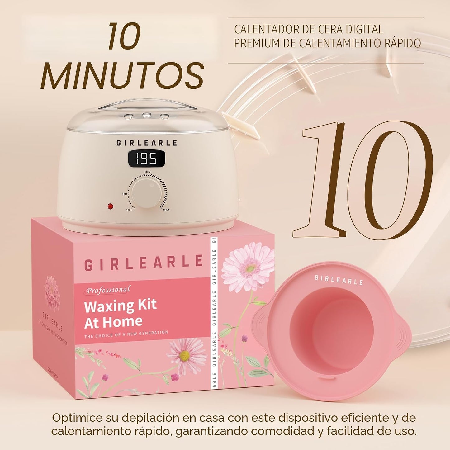 GIRLEARLE Kit de cera digital premium para mujeres y hombres, calen...