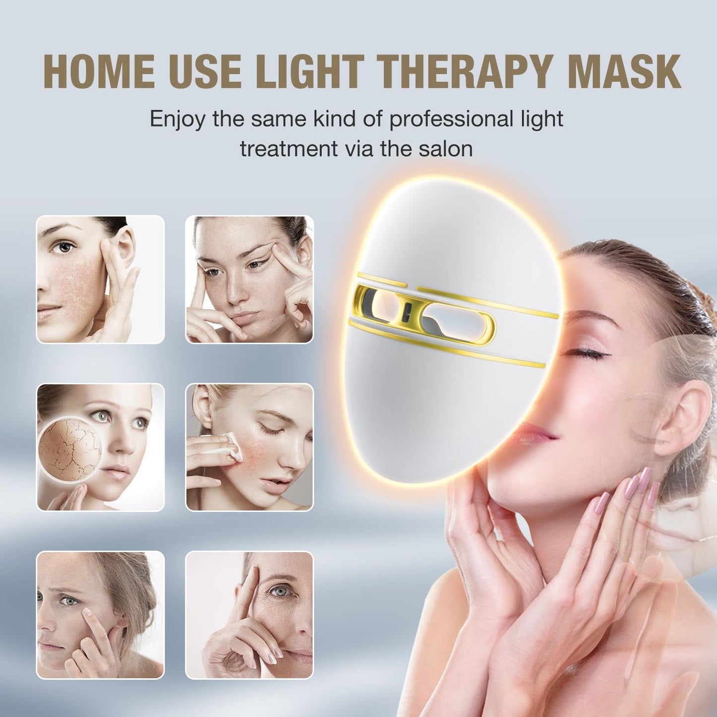 F FIWENE Máscara facial de terapia de luz LED FSA de grado profesio...