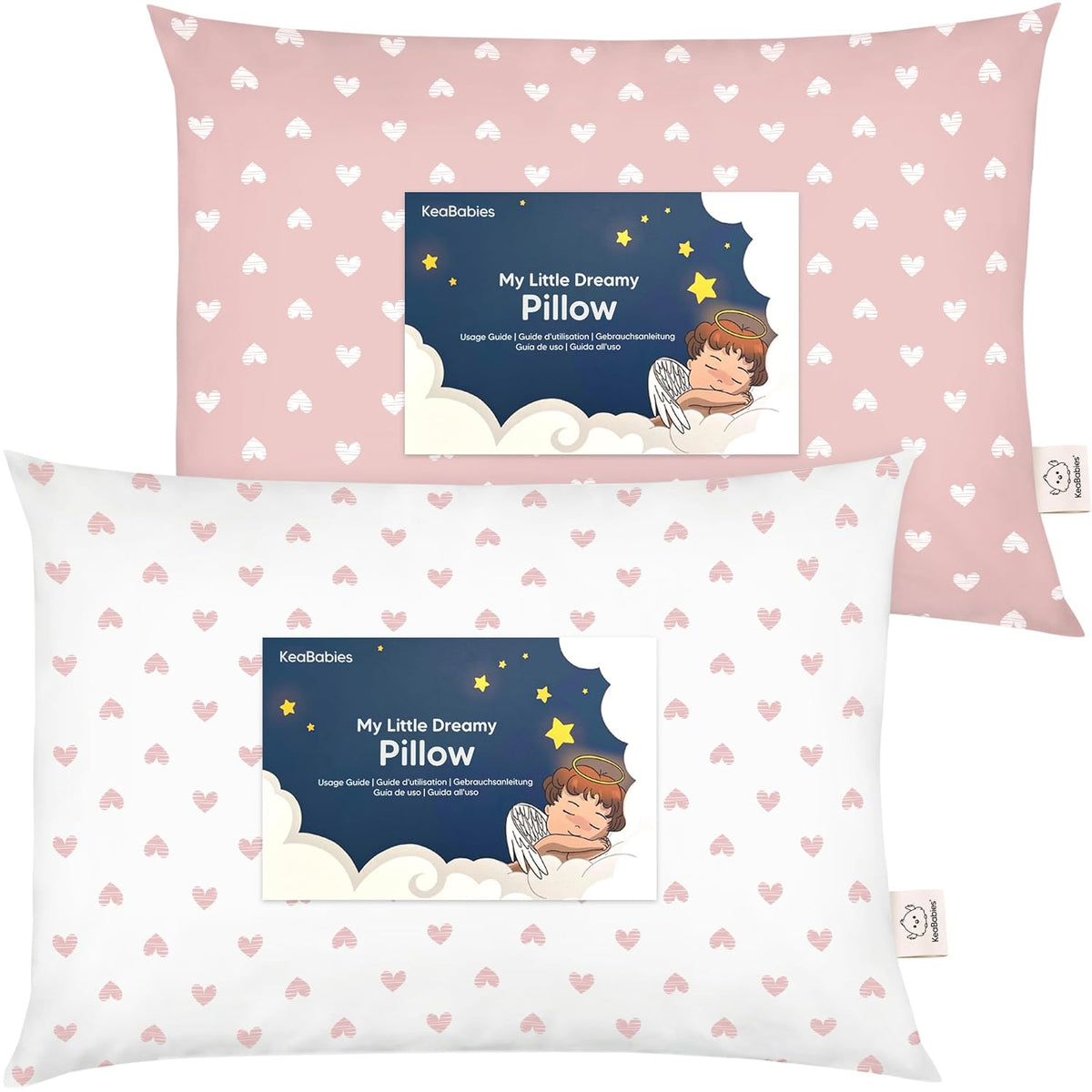 KeaBabies Paquete de 2 almohadas para niños pequeños de 2 a 5 años...