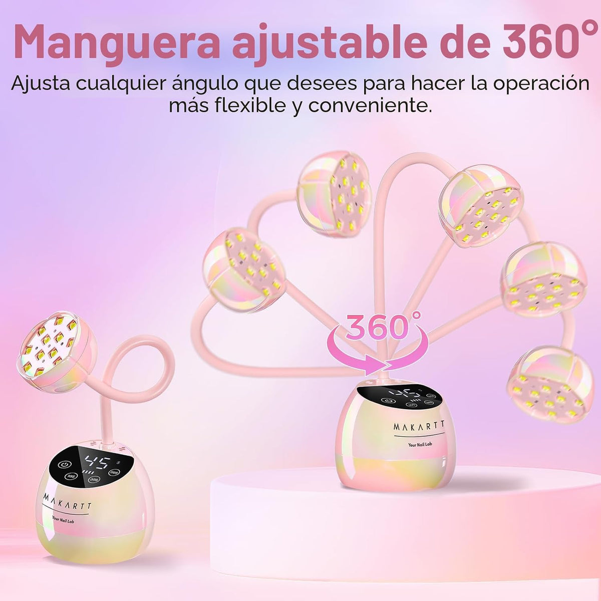 Makartt - Lámpara de uñas inalámbrica con cuello de cisne UV para u...