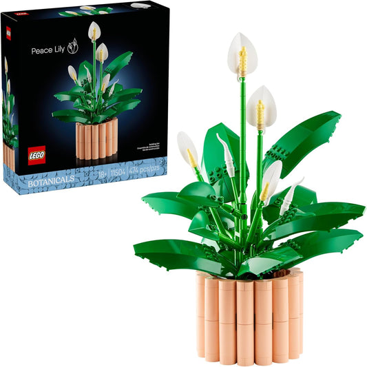 LEGO Botanicals - Juego de construcción de flores de lirio de la paz para adultos, dormitorio, estante de libros y decoración de oficina para mujeres y hombres, a partir de 18 años, regalo para el día