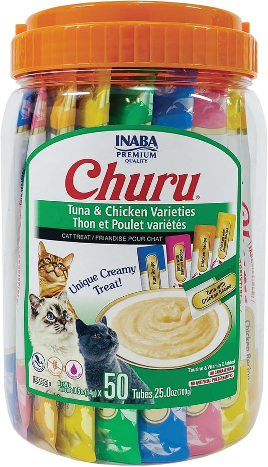 INABA - Golosinas Churu para gatos, puré cremoso para gatos, sin ce...