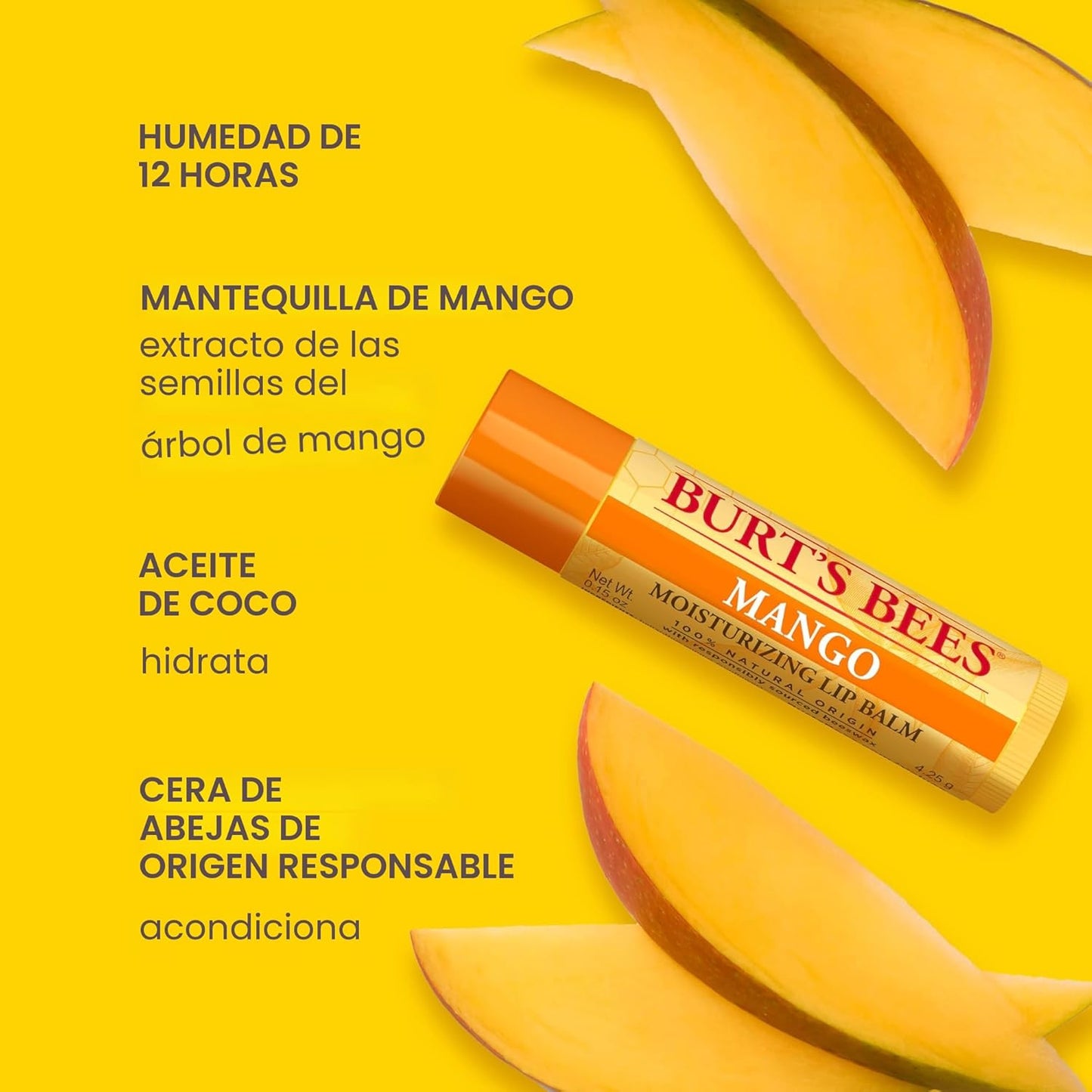 Burt's Bees - Bálsamo labial, protector labial hidratante para...