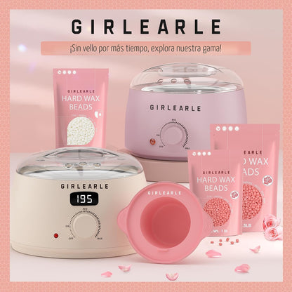 Kit de depilación para mujeres y hombres, GIRLEARLE calentador de c...