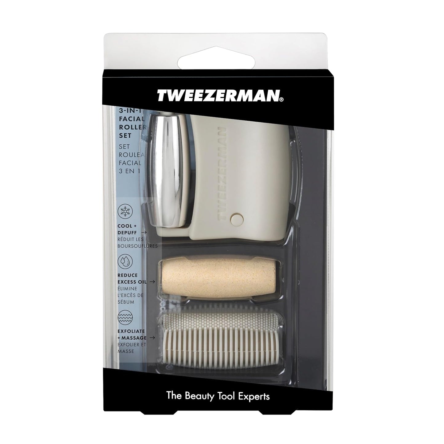 Tweezerman Juego de rodillos faciales 3 en 1