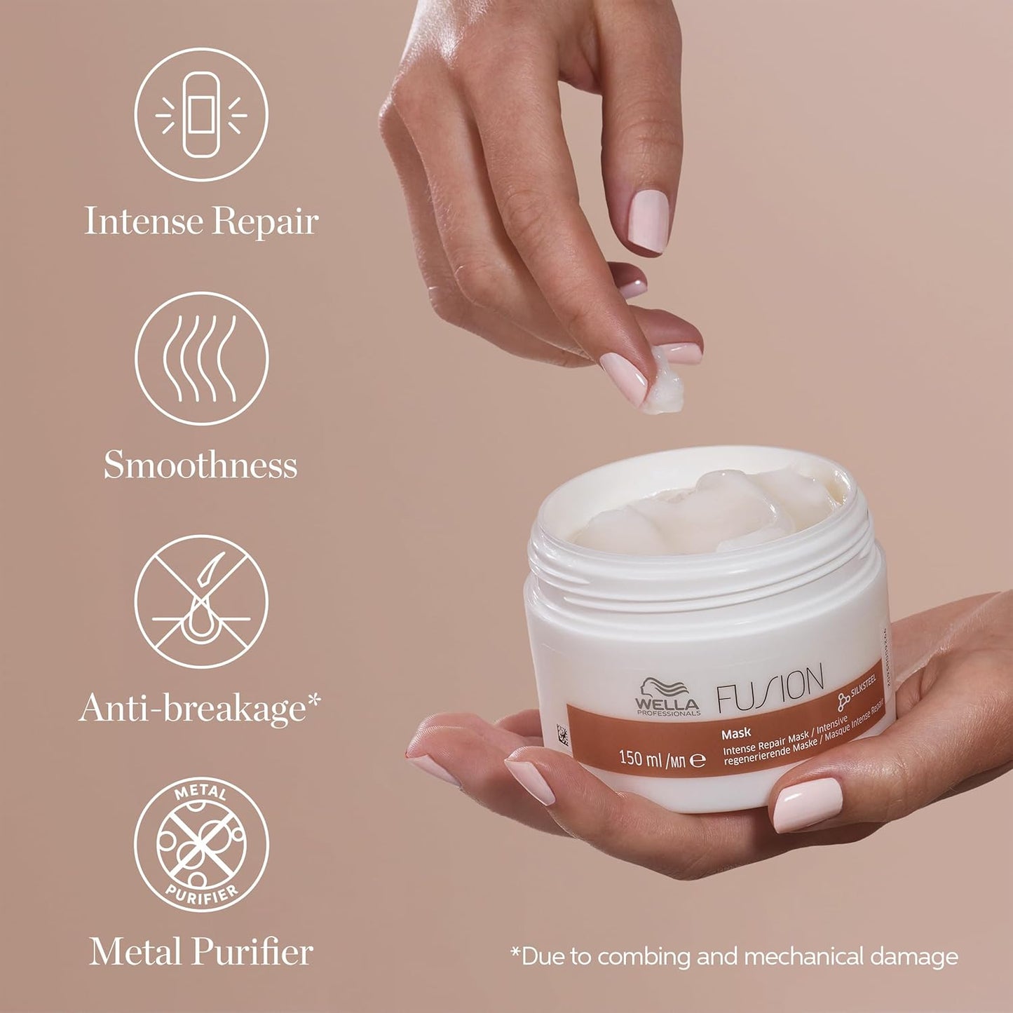WELLA PROFESSIONALS Fusion - Mascarilla reparadora intensa para cab...
