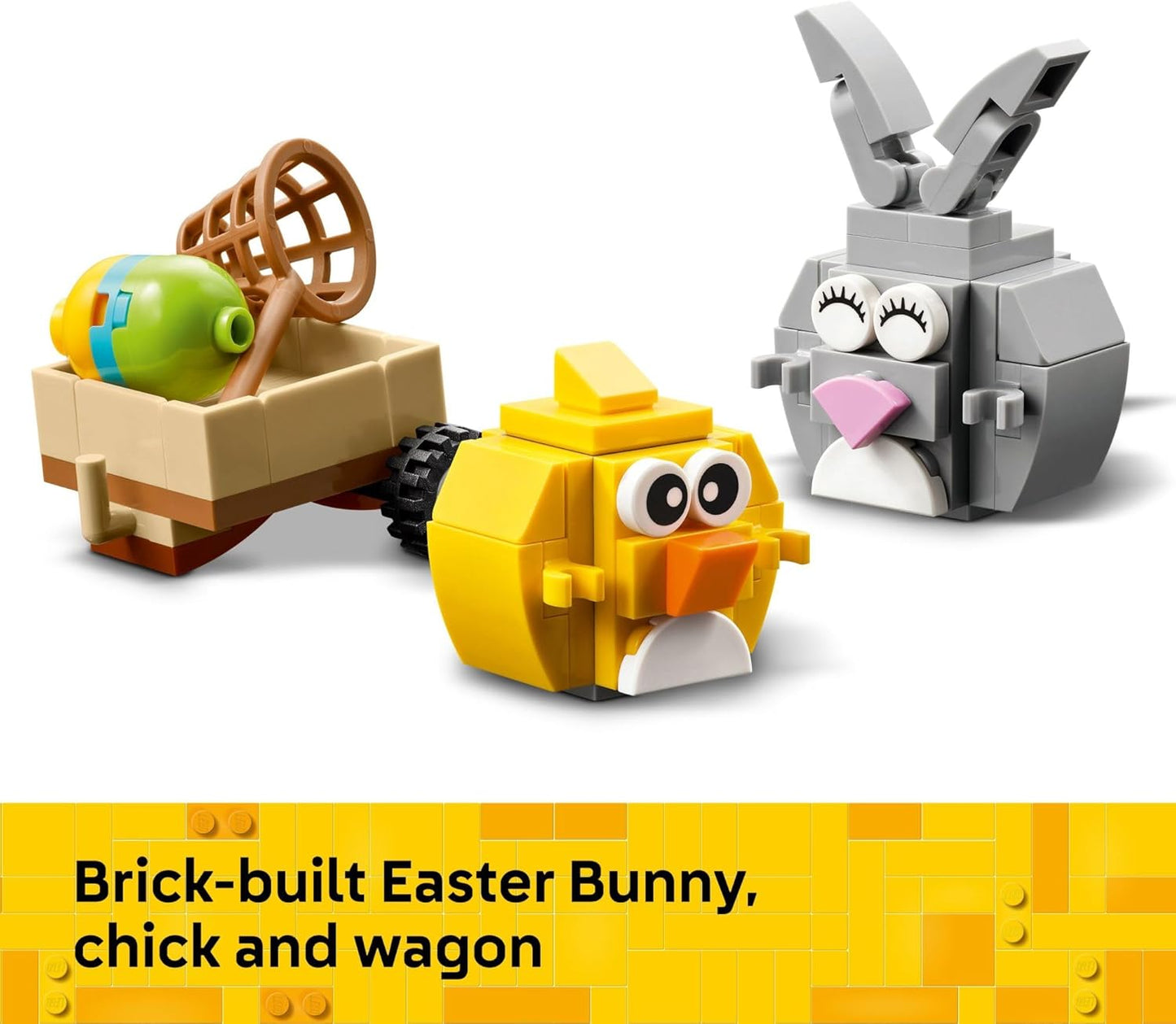 LEGO Juguete de construcción de caza de huevos de conejo de Pascua y pollito para niñas y niños, juego de simulación de primavera para niños a partir de 8 años, relleno de canasta o idea de regalo