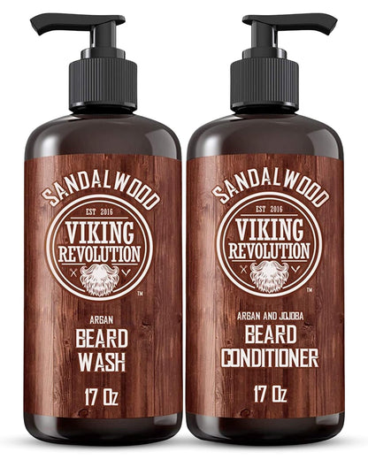 Viking Revolution Juego de acondicionador para barba y lavado de ba...