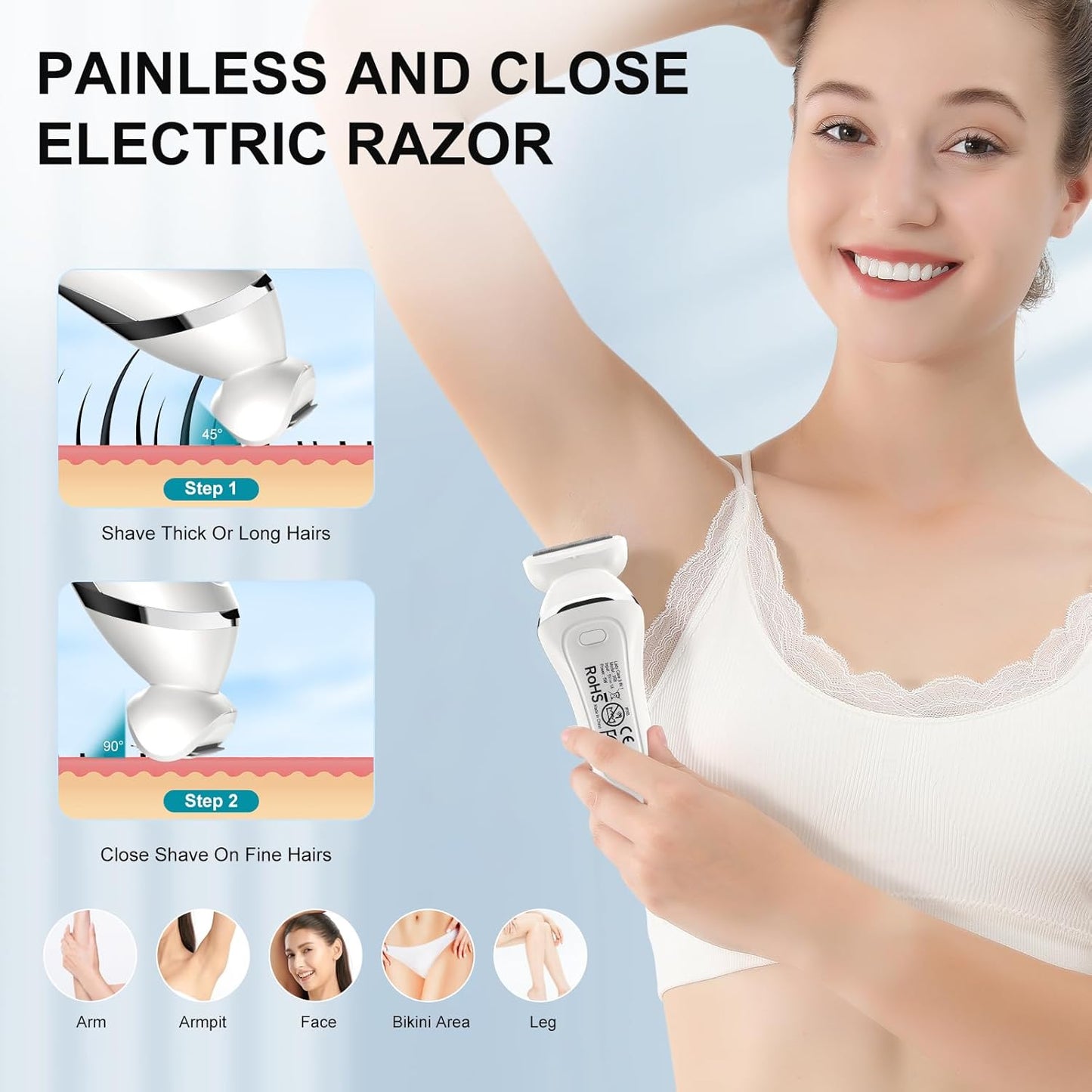 Depiladora eléctrica de bikini para mujer, depilación 5 en 1 para c...
