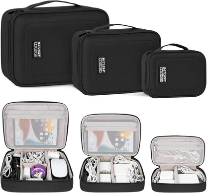 AKOZLIN Estuche organizador de cables con divisor ajustable, 3 unid...