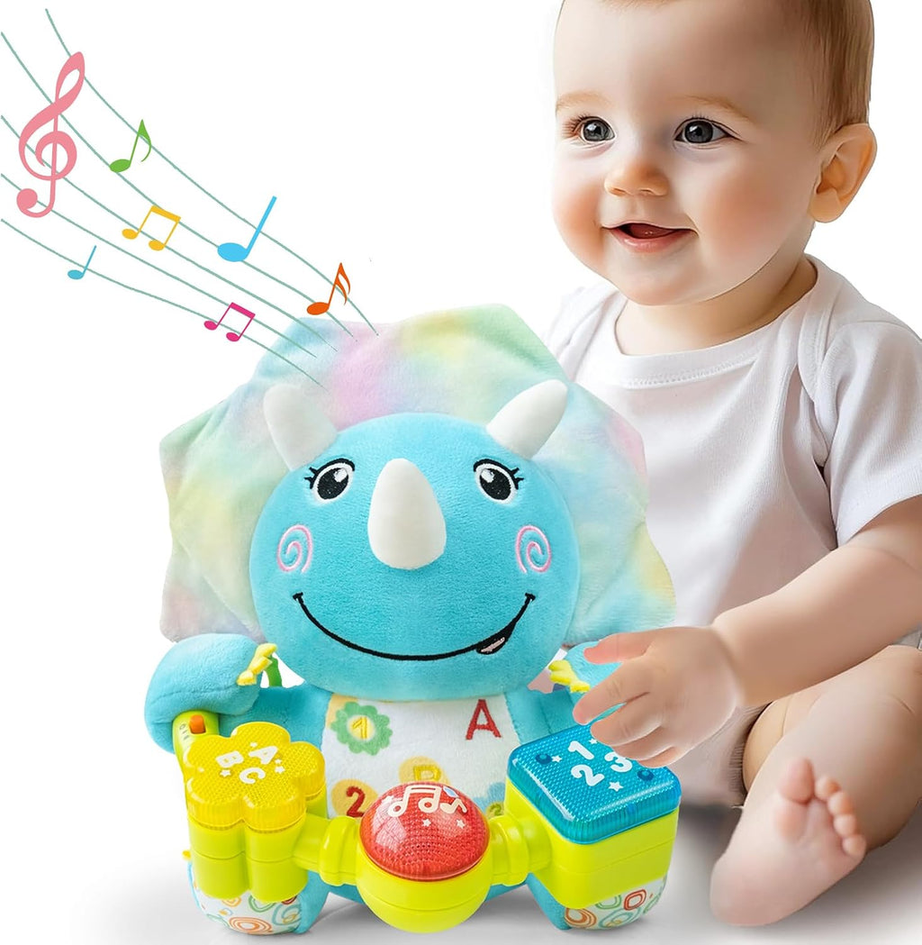 Ryotagift Juguetes de dinosaurios musicales bilingües para bebés, a...