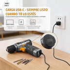 Hi-Spec Kit de herramientas con taladro inalámbrico de 8 V con caja...