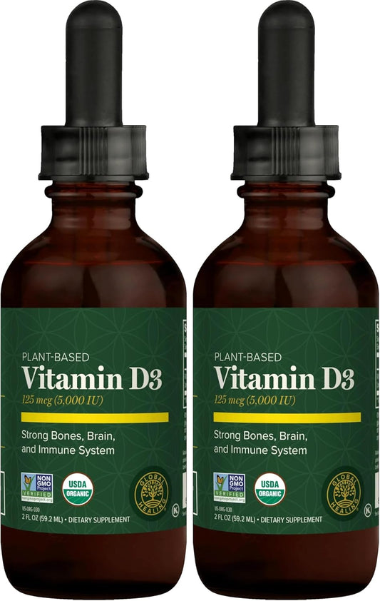 Global Healing Suplemento orgánico de vitamina D3 de 5000 UI, suple...