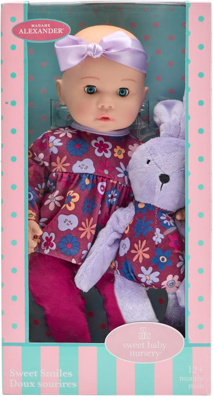 Madame Alexander Muñeca de bebé Sweet Smiles de 14 pulgadas, juego...