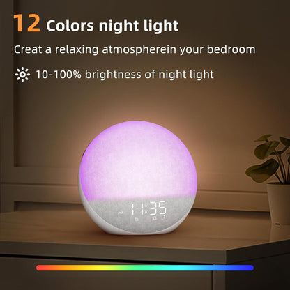 Reloj despertador Sunrise Máquina de ruido blanco: luz natural de d...