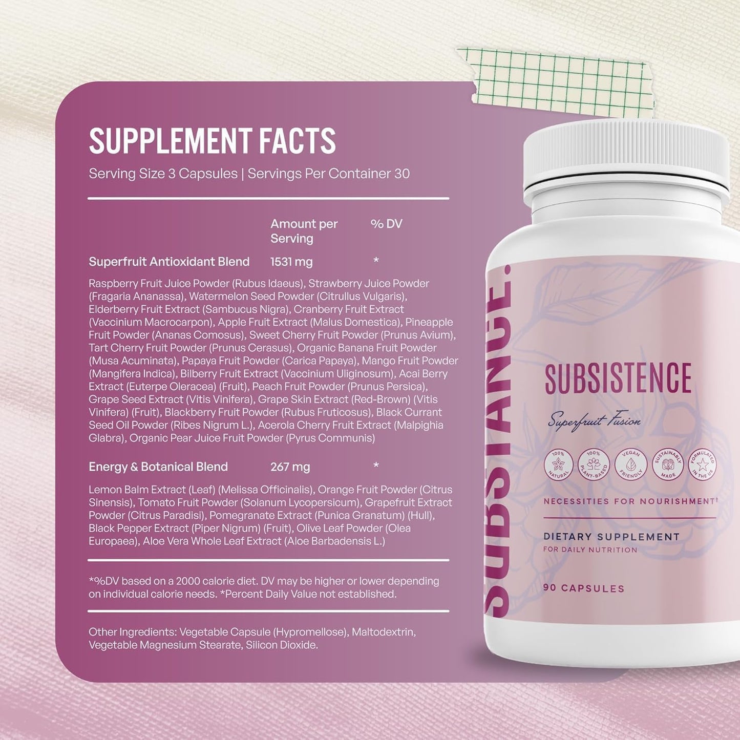 SUBSTANCE. Nature's Subsistence Superfruit Fusion - Mezcla orgá...