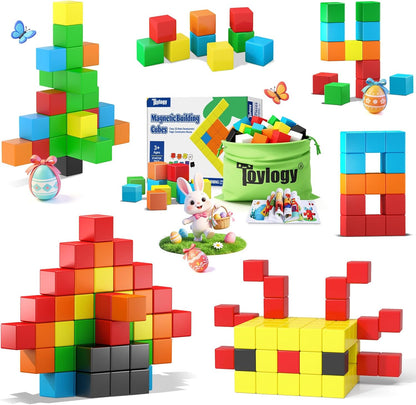 48 piezas de bloques magnéticos para juguetes de niños pequeños, ju...