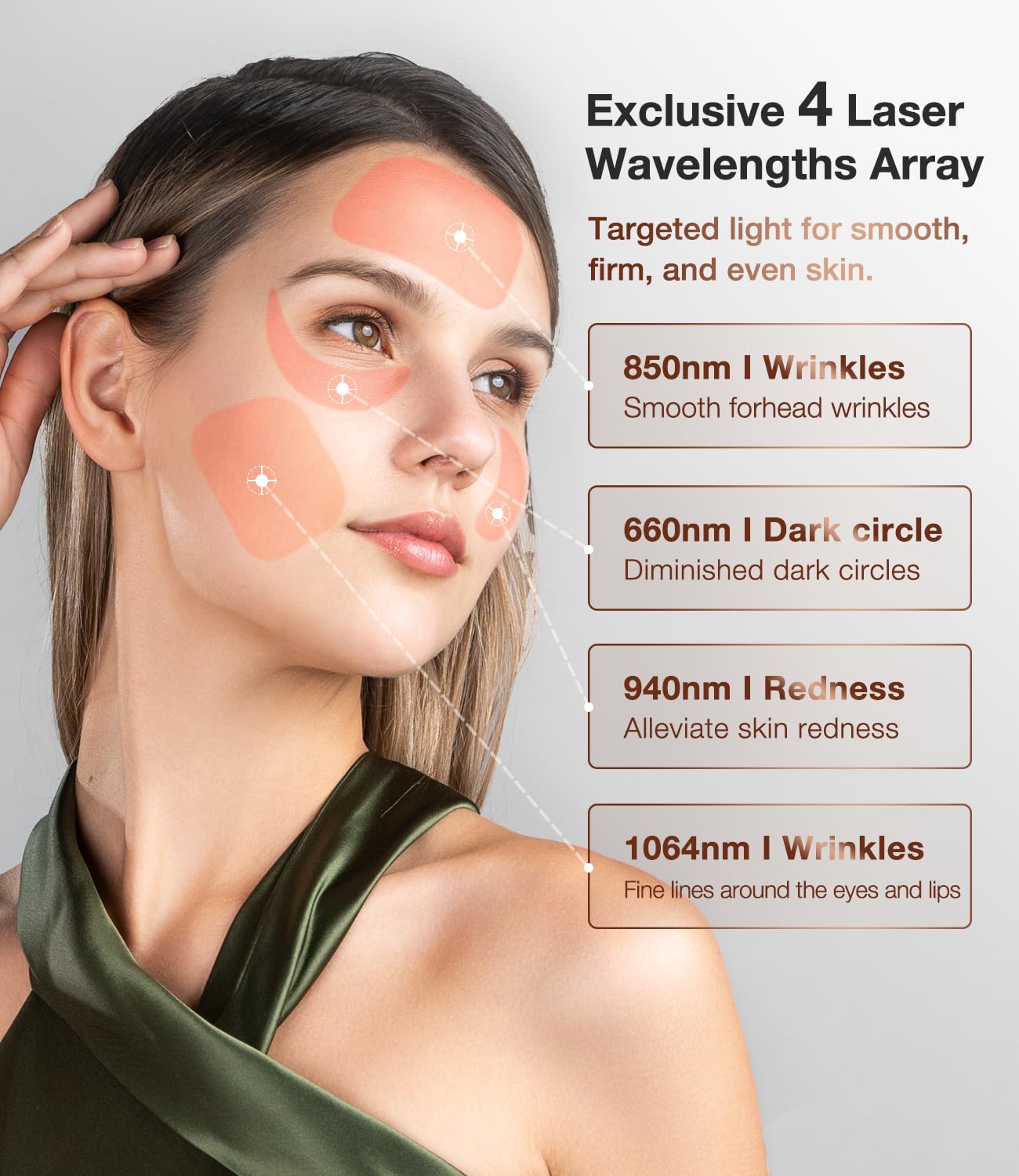 JOVS, máscara de terapia láser 4D para rostro, máscara facial de te...