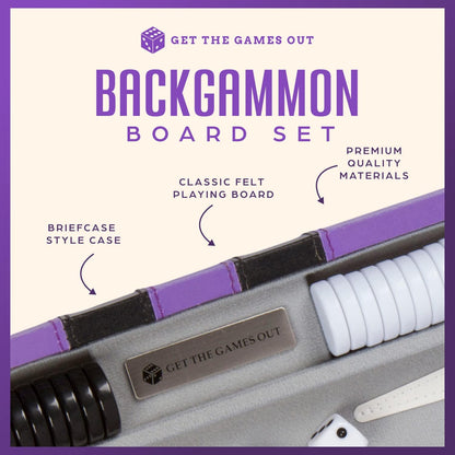 Get The Games Out Top Backgammon Set \u2013 Estuche clásico de jueg...
