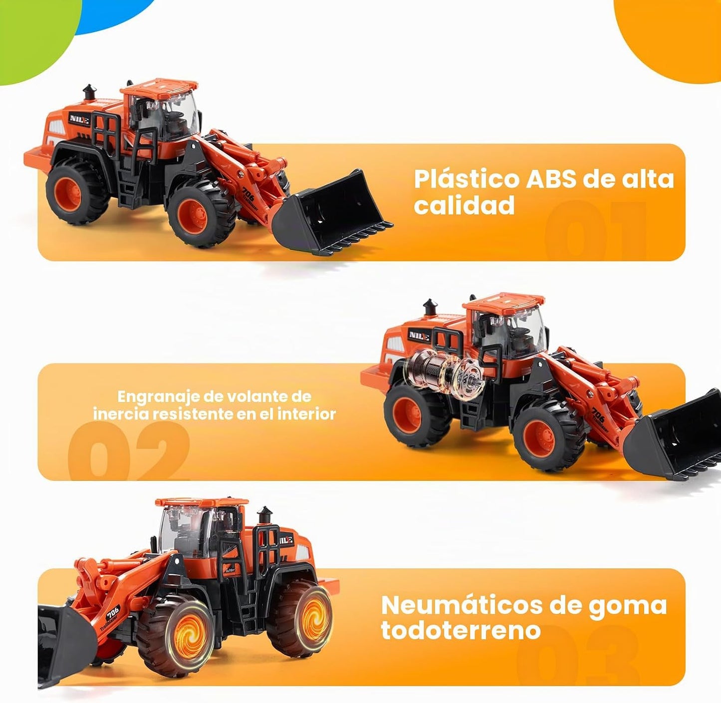 Dimoarch Juguetes de camiones de construcción para niños pequeños |...