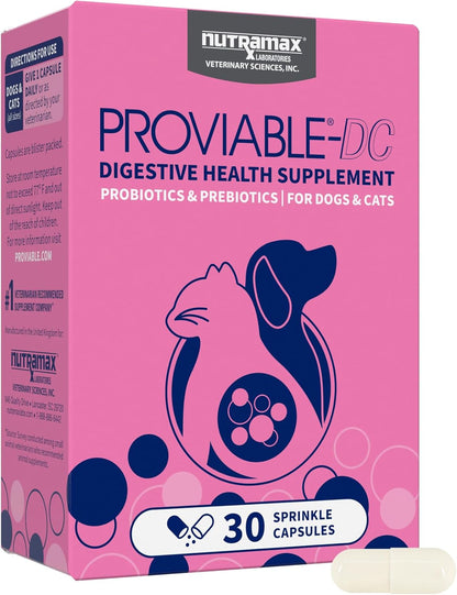 Nutramax Proviable Probióticos para Perros y Gatos, Suplemento Diar...