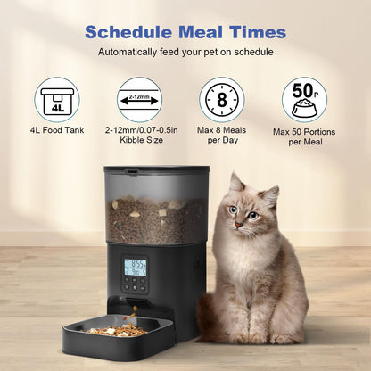 Comedero automático para gatos, dispensador de comida para gatos co...