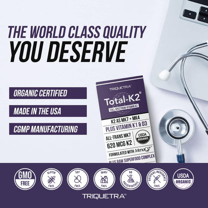 Total K2® | Vitamina K2 como MK7 y MK4 | Más K1 y Cofactor de Vitam...