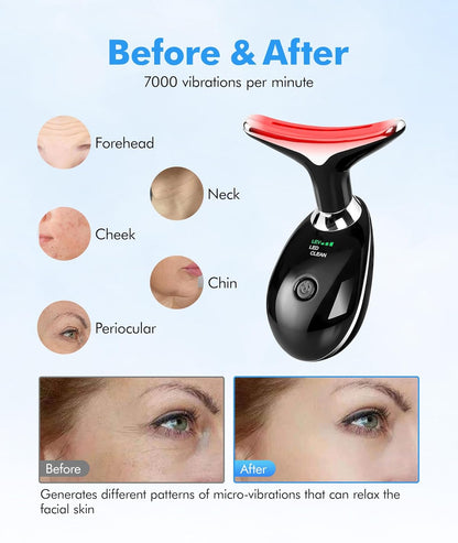 SDKWDH Terapia de Luz Roja para Cara y Cuello, Herramienta de Masaj...