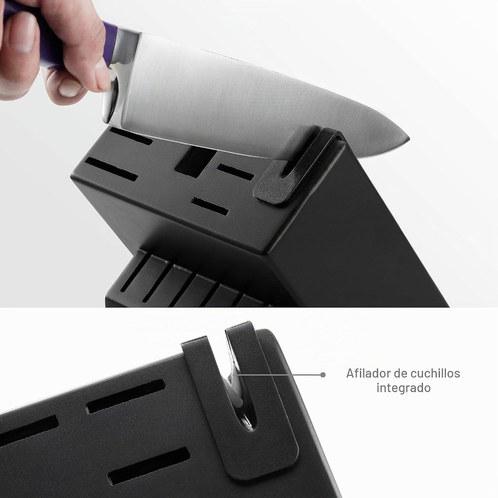 McCook FDA Juego de cuchillos de cocina de acero inoxidable con blo...