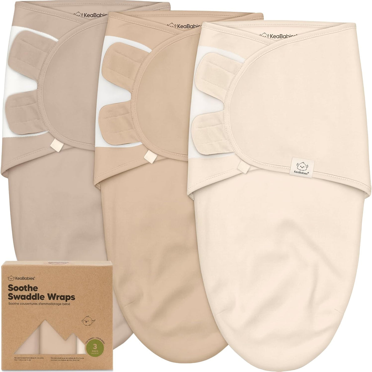 Paquete de 3 sacos de dormir envolventes orgánicos para bebé - Envo...
