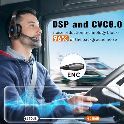 Conambo Auriculares Bluetooth con cancelación de ruido V5.1, 35 horas de tiempo de conversación HD, CVC8.0, micrófono dual manos libres, auriculares inalámbricos, auriculares Bluetooth con botón de