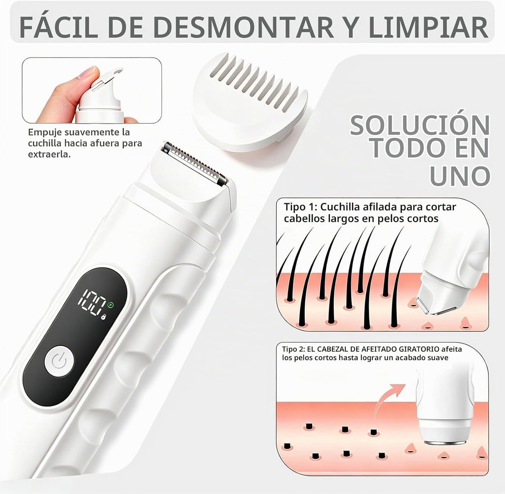 Recortadora de bikini para mujer 2 en 1 de doble cabeza, maquinilla...