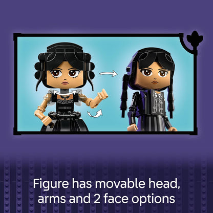 LEGO Figura Wednesday Addams, juguete de construcción para niños, niñas y niños, a partir de 10 años, muñeca coleccionable de Wednesday Addams con exhibición para fanáticos, idea de regalo para