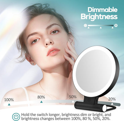 B Beauty Planet Espejo de aumento con luz 30X, espejo de maquillaje...