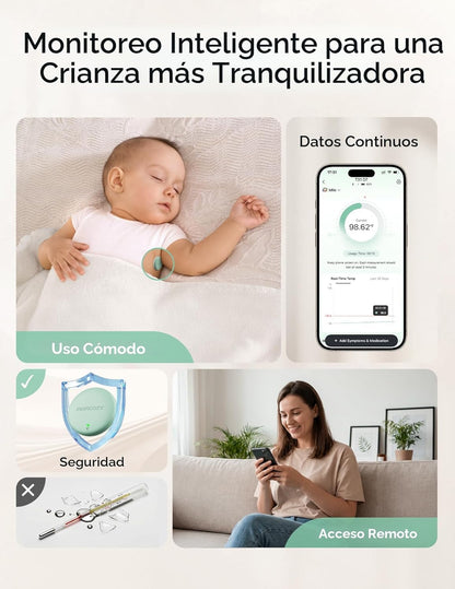 Momcozy Termómetro digital portátil para bebé, termómetro inteligen...