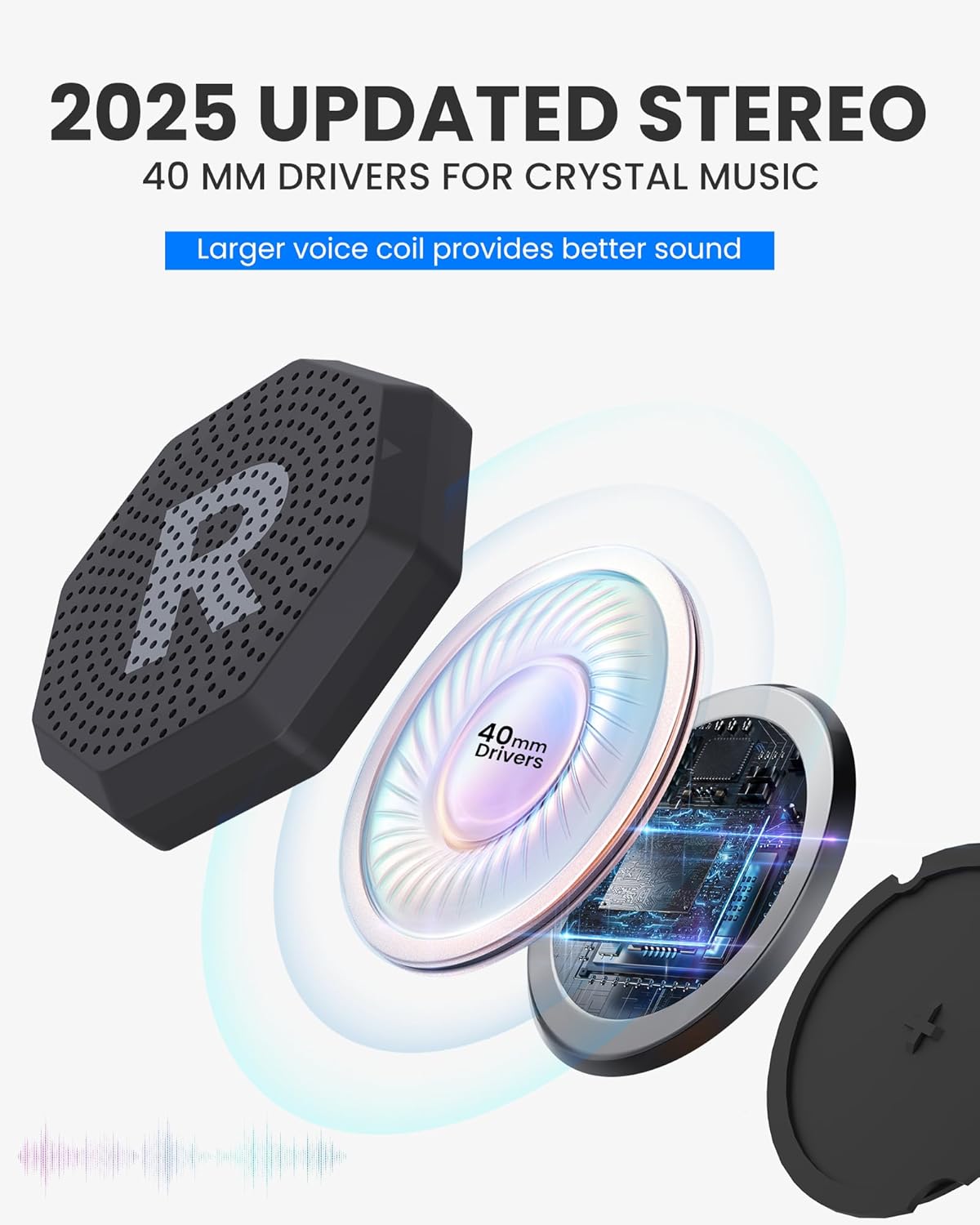 OutdoorMaster Auriculares Actualizados para Casco de Esquí, Bluetooth Inalámbrico Verdadero con Estuche de Carga, Auriculares Drop-in con Chip de Altavoz HD Compatible con Todos los Cascos de