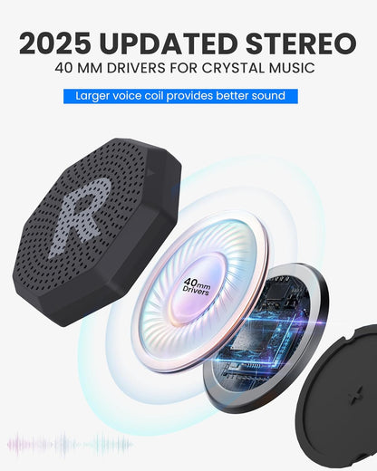 OutdoorMaster Auriculares Actualizados para Casco de Esquí, Bluetooth Inalámbrico Verdadero con Estuche de Carga, Auriculares Drop-in con Chip de Altavoz HD Compatible con Todos los Cascos de