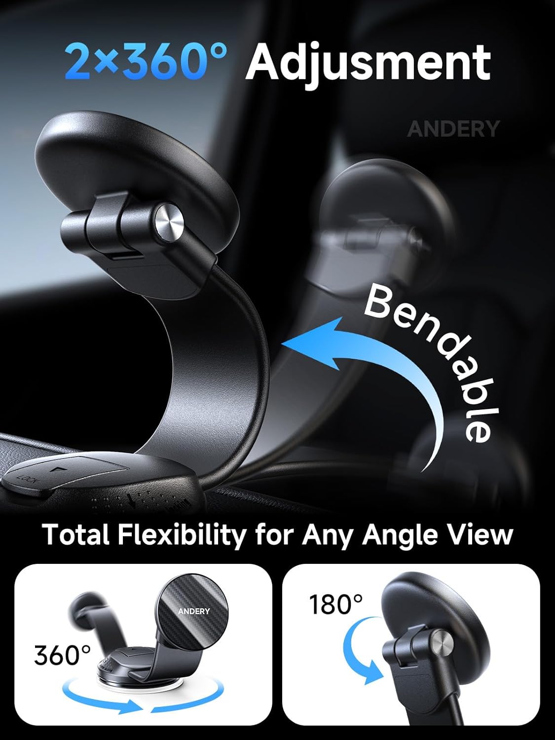 ANDERY Soporte de teléfono de coche para MagSafe [brazo de aleación...