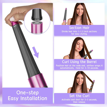 ZEPHBLOW Barril cónico largo para Dyson Airwrap, 0.78-1.4 pulgadas\...