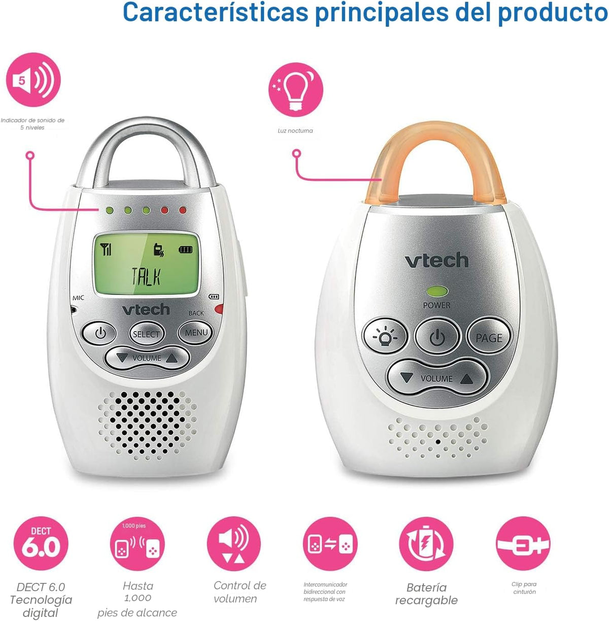 Monitor para bebés de audio digital VTech Communications Safe and S...