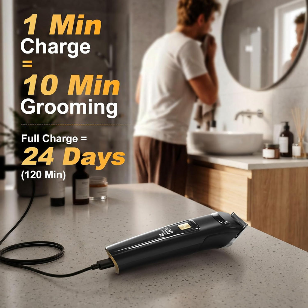 Recortadora de barba para hombres, kit 4 en 1 de carga rápida, 18 |...