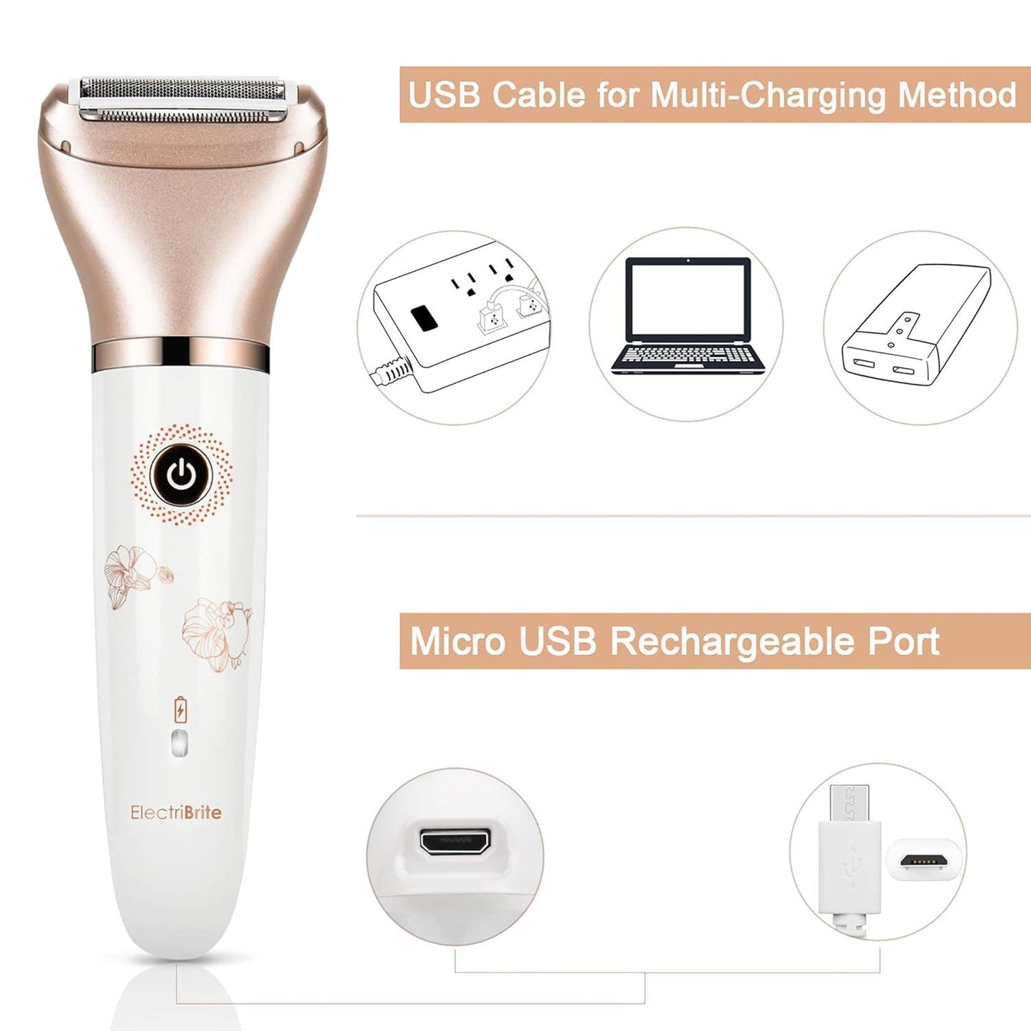Maquinilla de afeitar eléctrica para mujer \u2013 Sin dolor 2 en 1...