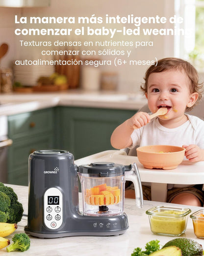 GROWNSY - Licuadora para comida de bebé con canasta de vapor, proce...