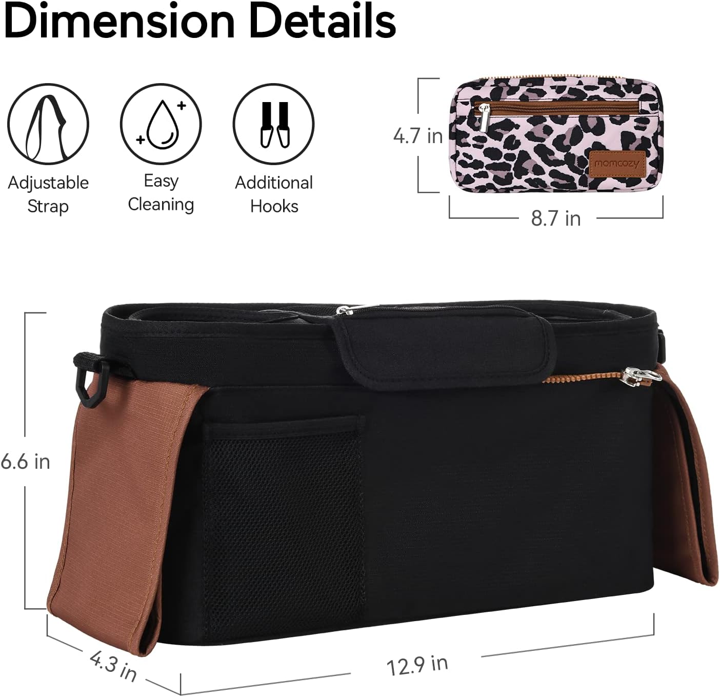 Momcozy: organizador universal de cochecito con soporte para tazas...